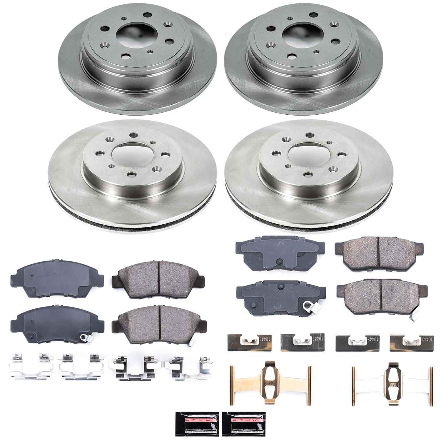 Power Stop - KOE695 - Front and Rear - Disc Brake Pad and Rotor Kit image 1