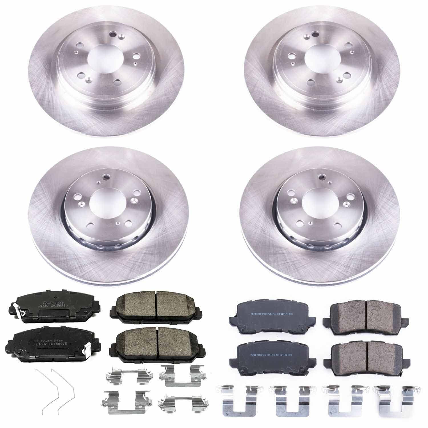 Power Stop - KOE6954 - Front and Rear - Disc Brake Pad and Rotor Kit image 1