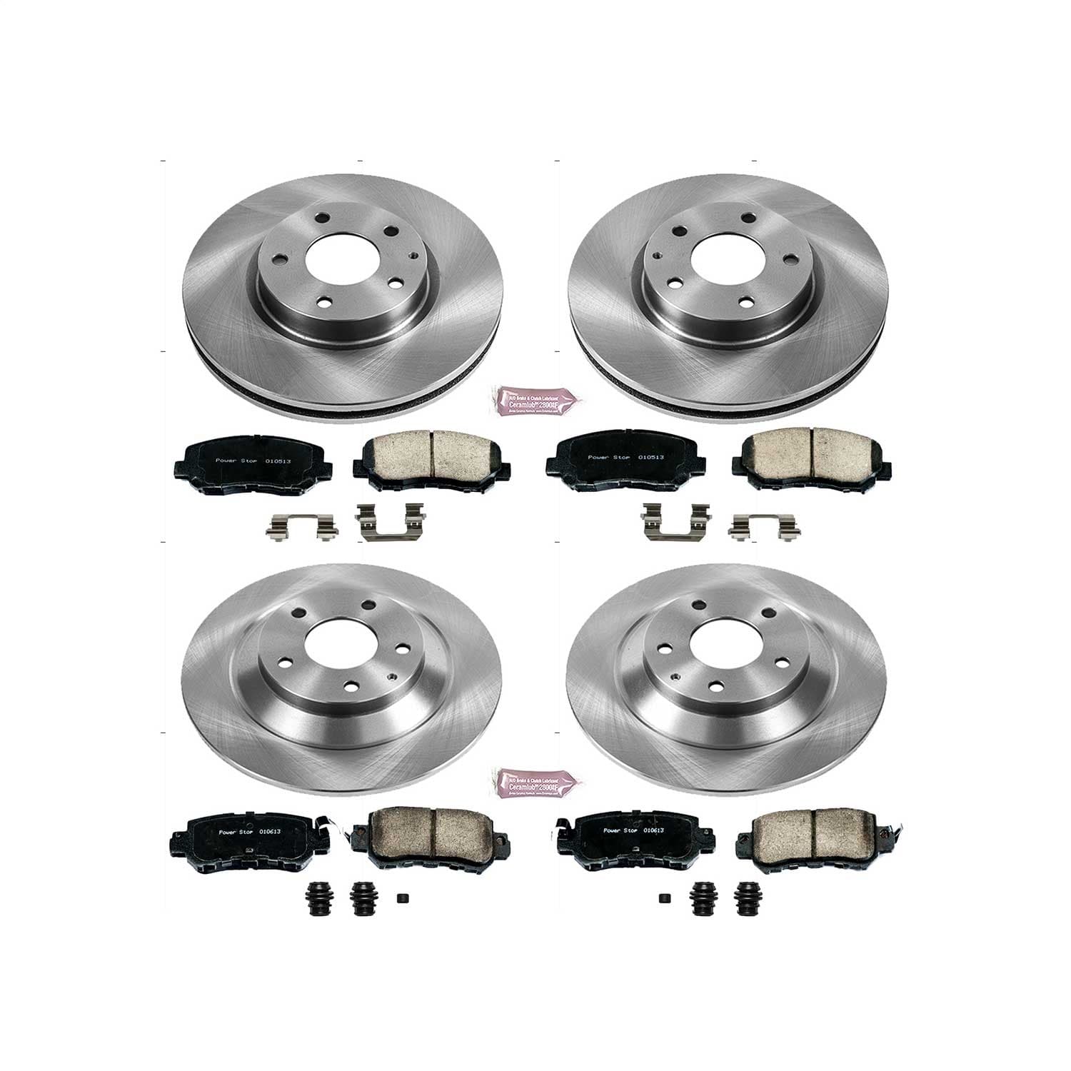 Power Stop - KOE6965 - Front and Rear - Disc Brake Pad and Rotor Kit image 1
