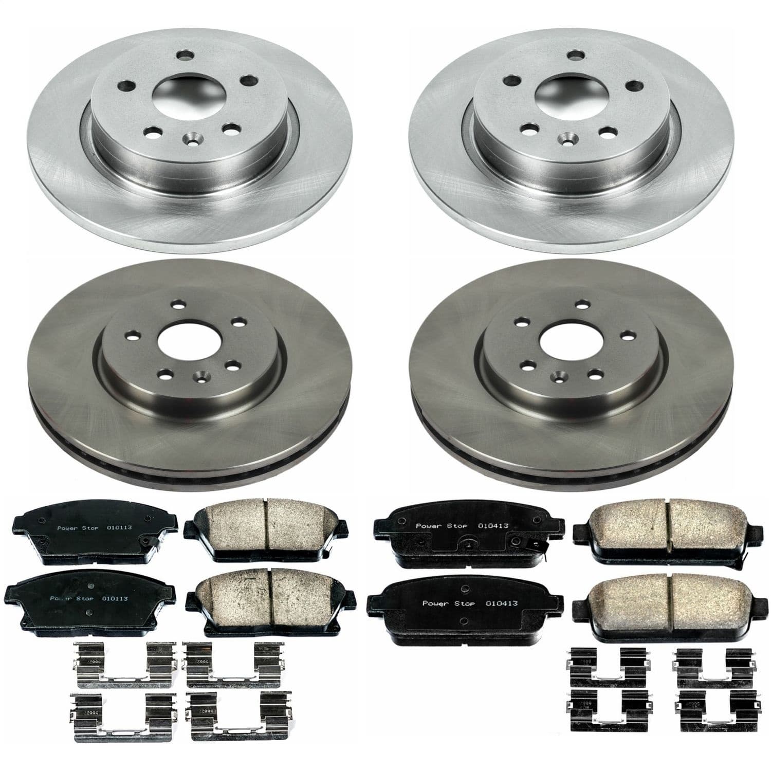 Power Stop - KOE6995 - Front and Rear - Disc Brake Pad and Rotor Kit image 1