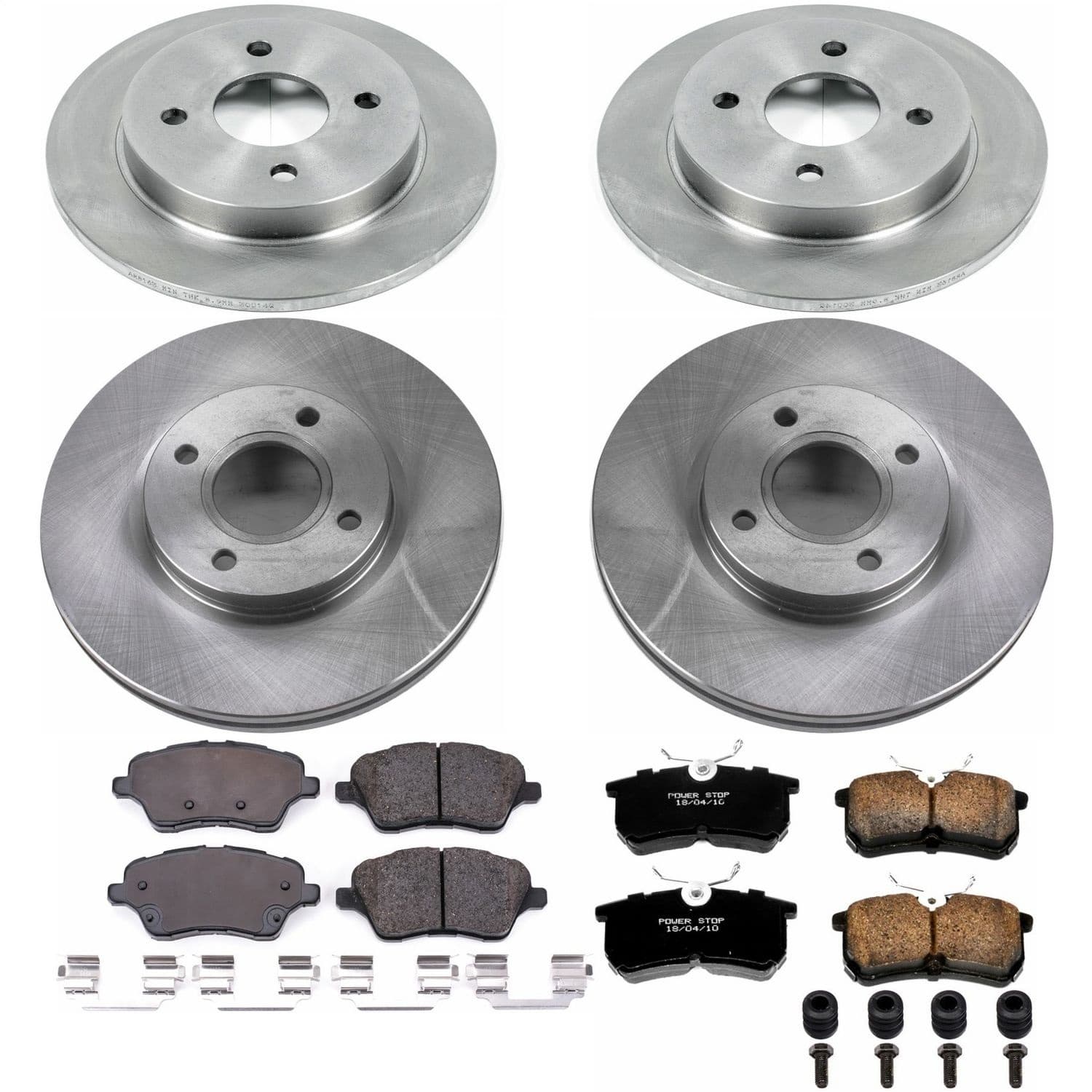 Power Stop - KOE7002 - Front and Rear - Disc Brake Pad and Rotor Kit image 1