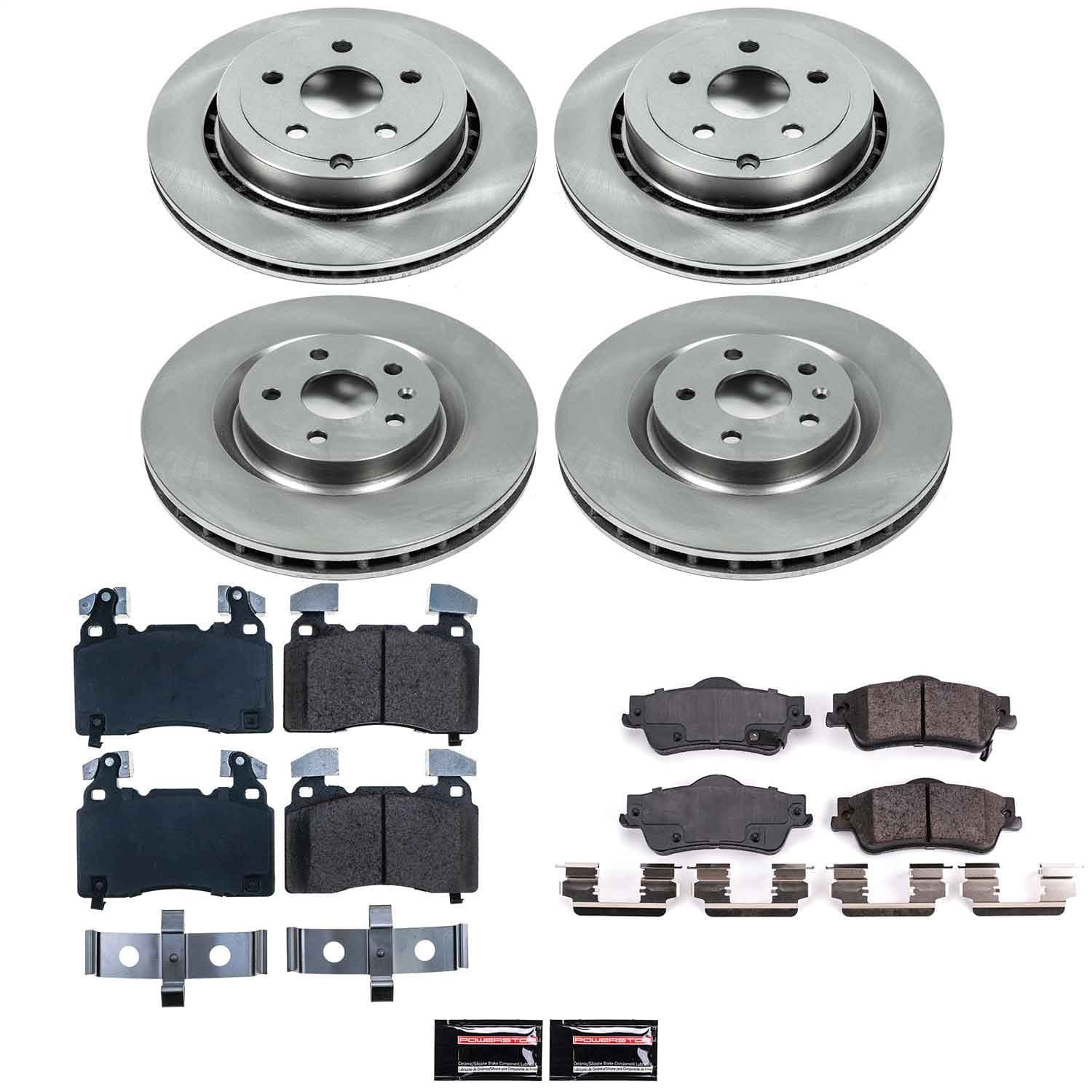 Power Stop - KOE7005 - Front and Rear - Disc Brake Pad and Rotor Kit image 1