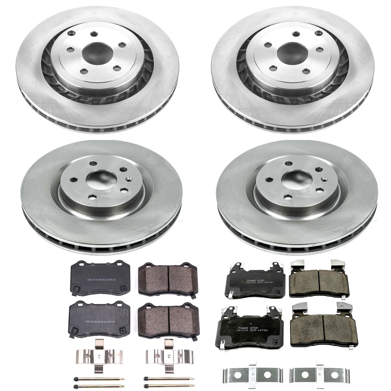 Power Stop - KOE7006 - Front and Rear - Disc Brake Pad and Rotor Kit image 1