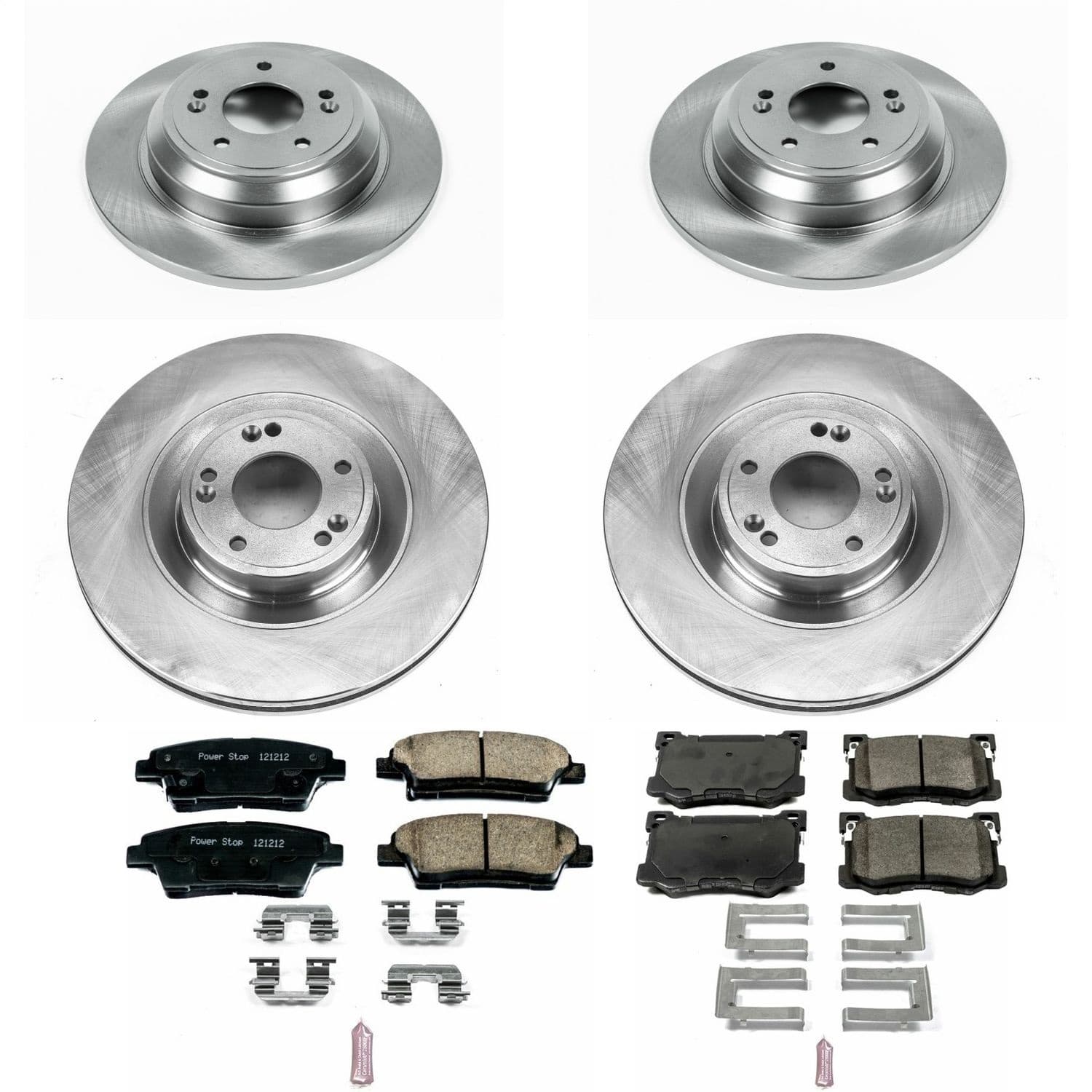 Power Stop - KOE7029 - Front and Rear - Disc Brake Pad and Rotor Kit image 1