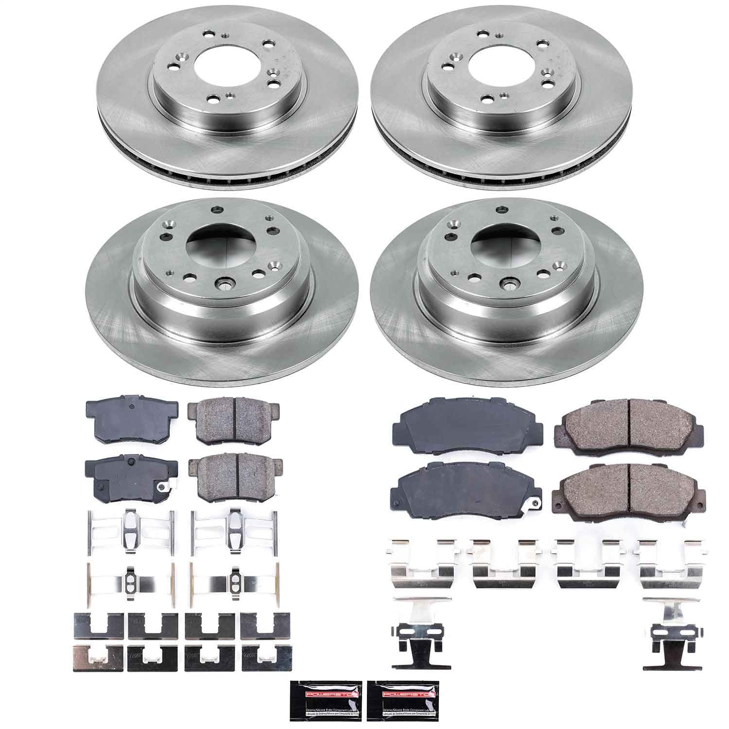 Power Stop - KOE705 - Front and Rear - Disc Brake Pad and Rotor Kit image 1