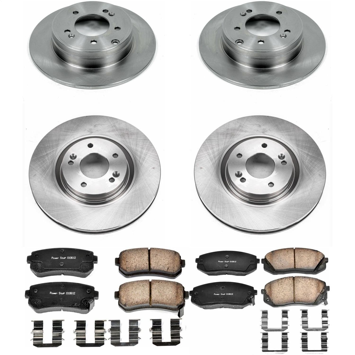 Power Stop - KOE7113 - Front and Rear - Disc Brake Pad and Rotor Kit image 1