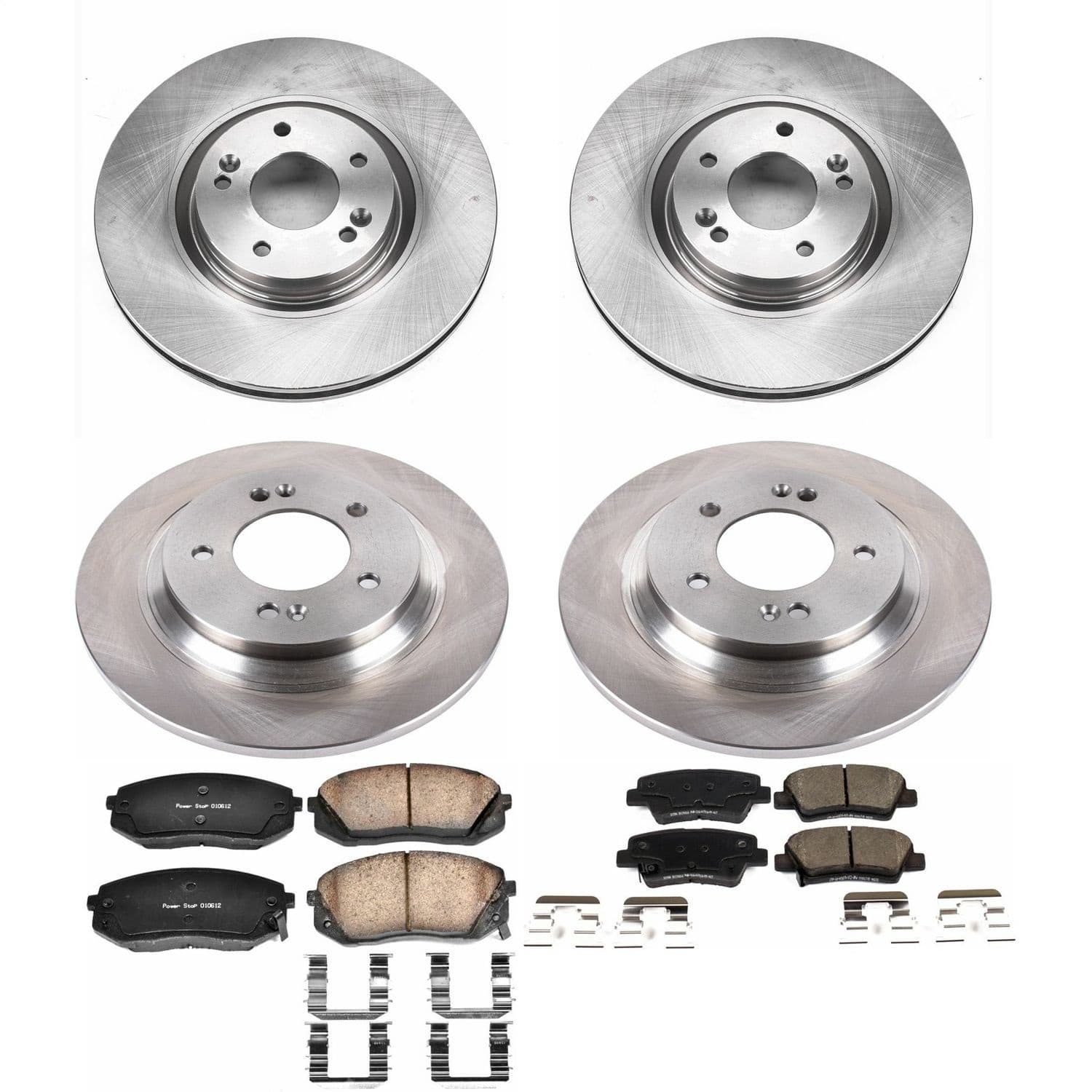 Power Stop - KOE7114 - Front and Rear - Disc Brake Pad and Rotor Kit image 1