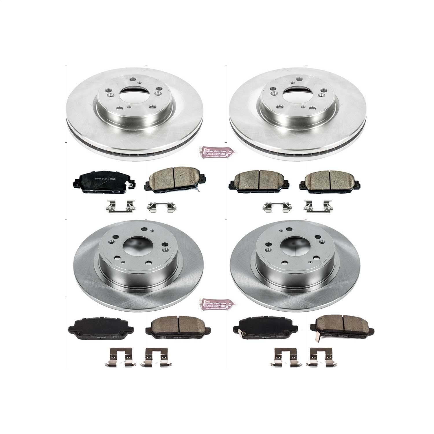 Power Stop - KOE7349 - Front and Rear - Disc Brake Pad and Rotor Kit image 1
