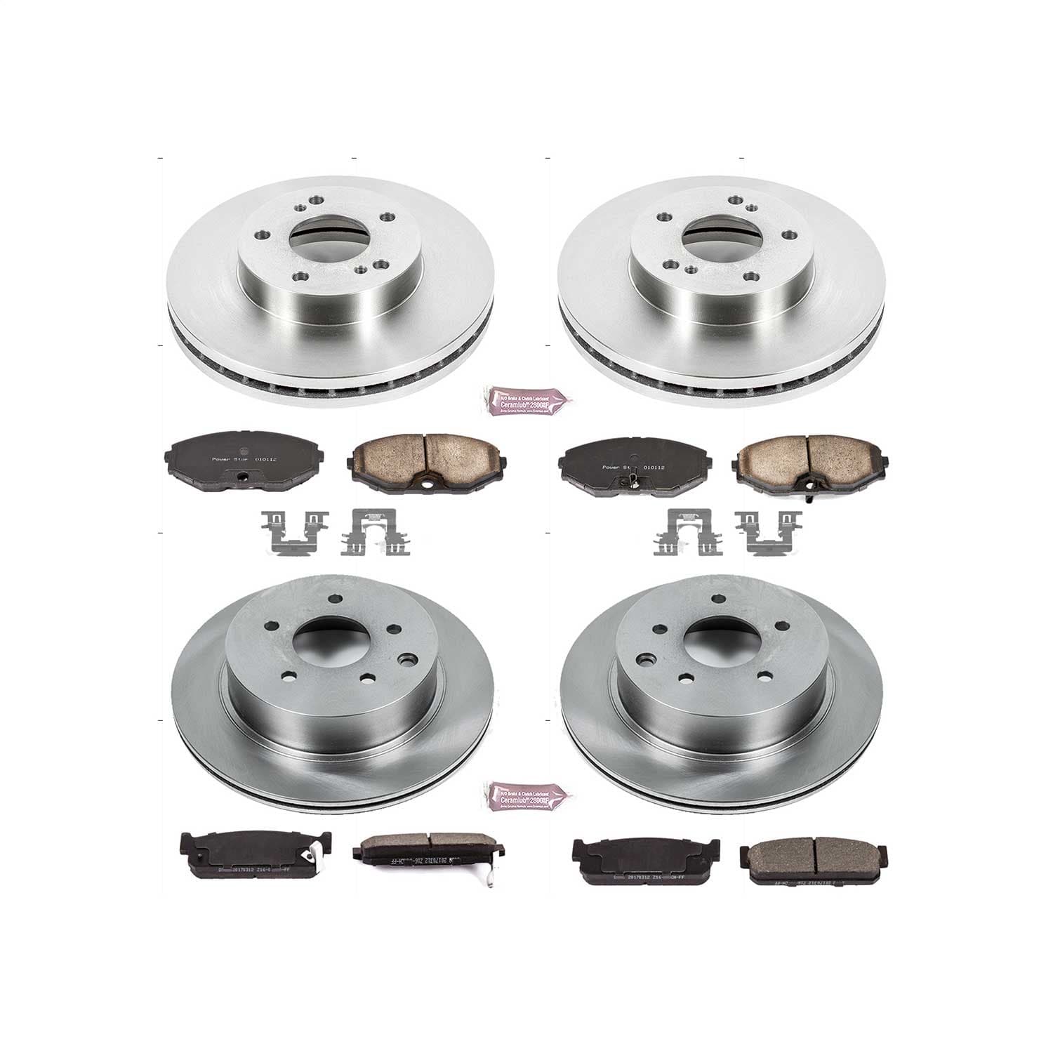 Power Stop - KOE735 - Front and Rear - Disc Brake Pad and Rotor Kit image 1
