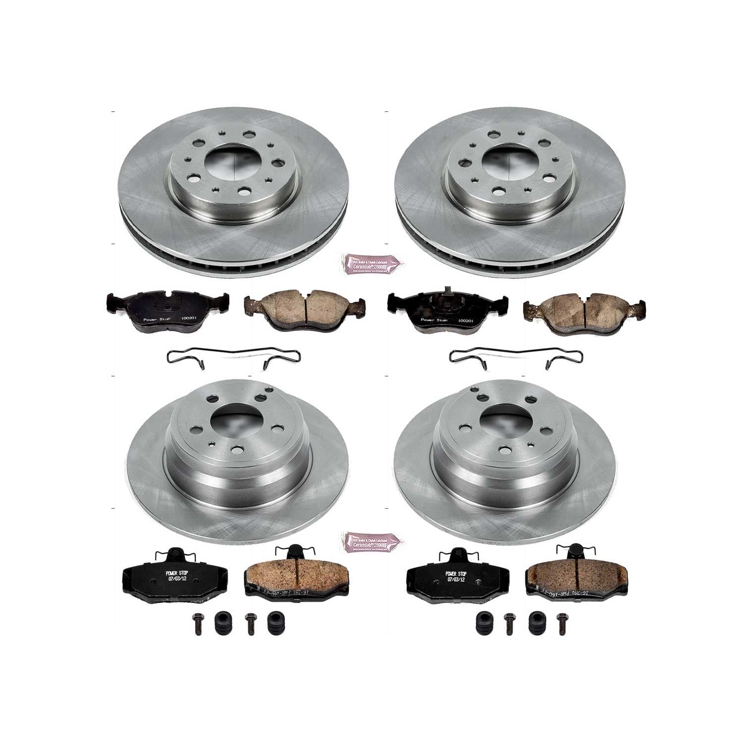 Power Stop - KOE7498 - Front and Rear - Disc Brake Pad and Rotor Kit image 1