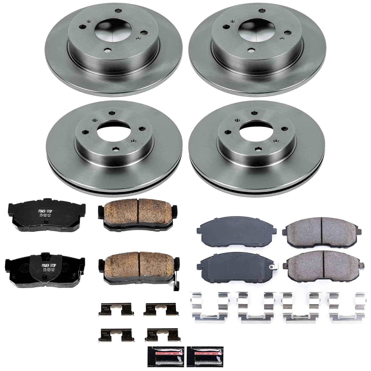 Power Stop - KOE750 - Front and Rear - Disc Brake Pad and Rotor Kit image 1