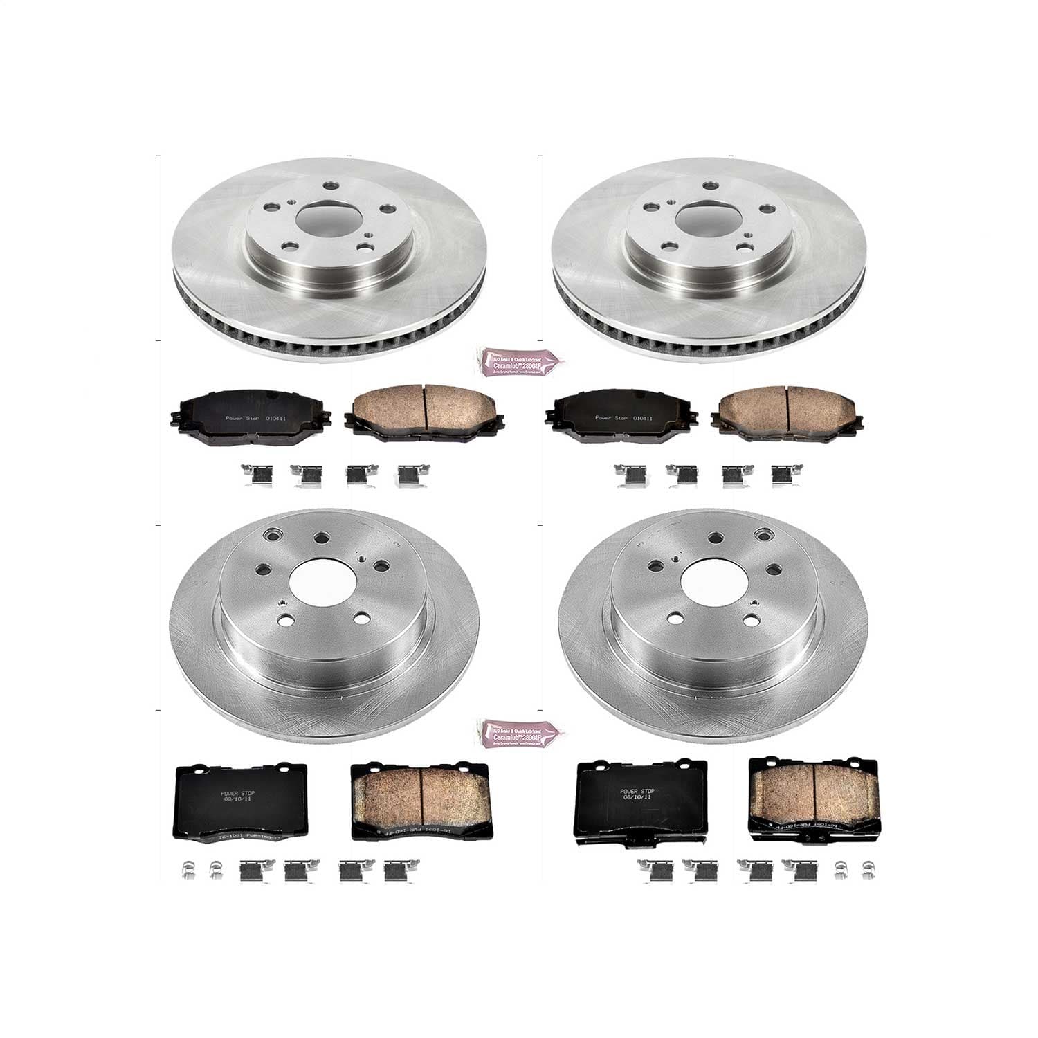 Power Stop - KOE7503 - Front and Rear - Disc Brake Pad and Rotor Kit image 1