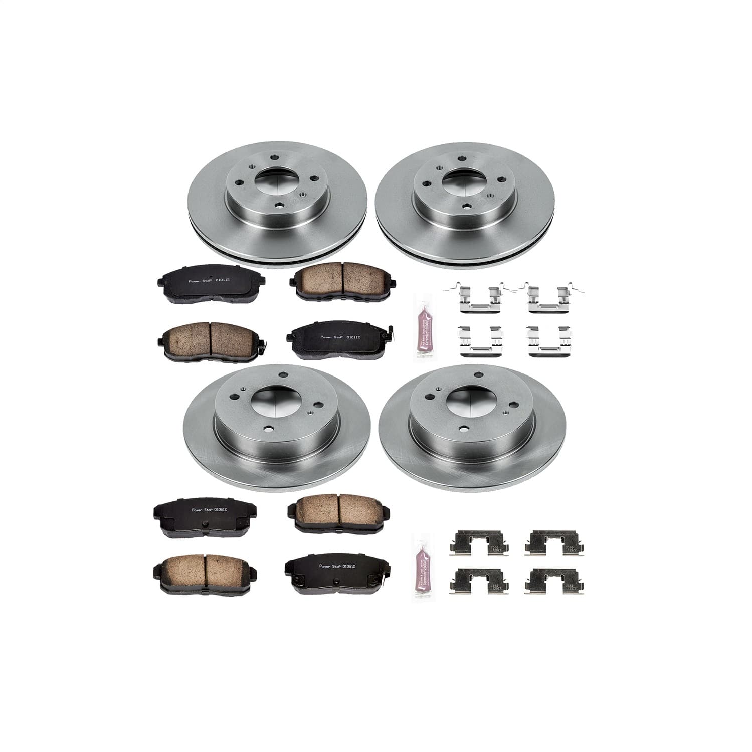 Power Stop - KOE751 - Front and Rear - Disc Brake Pad and Rotor Kit image 1
