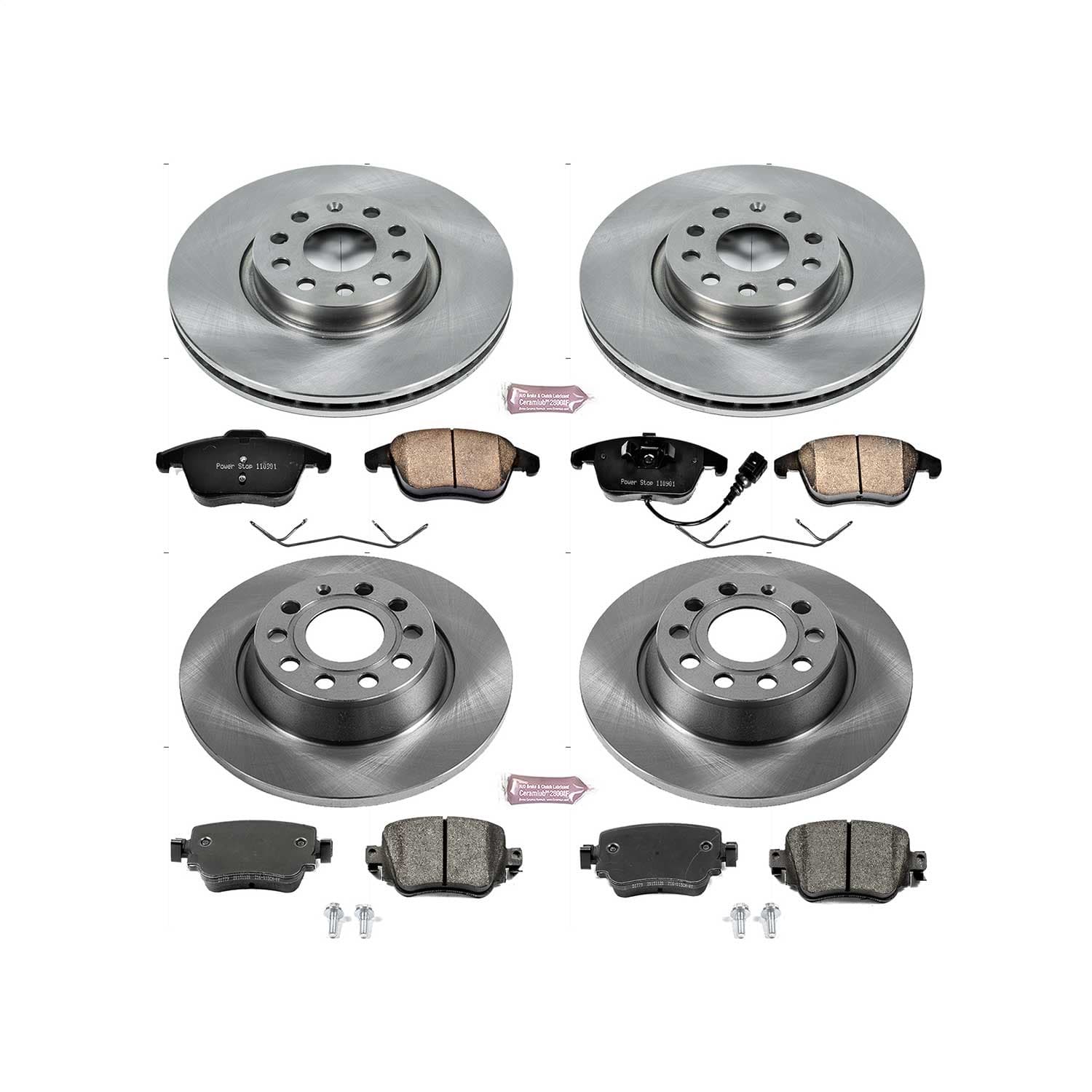 Power Stop - KOE7537 - Front and Rear - Disc Brake Pad and Rotor Kit image 1