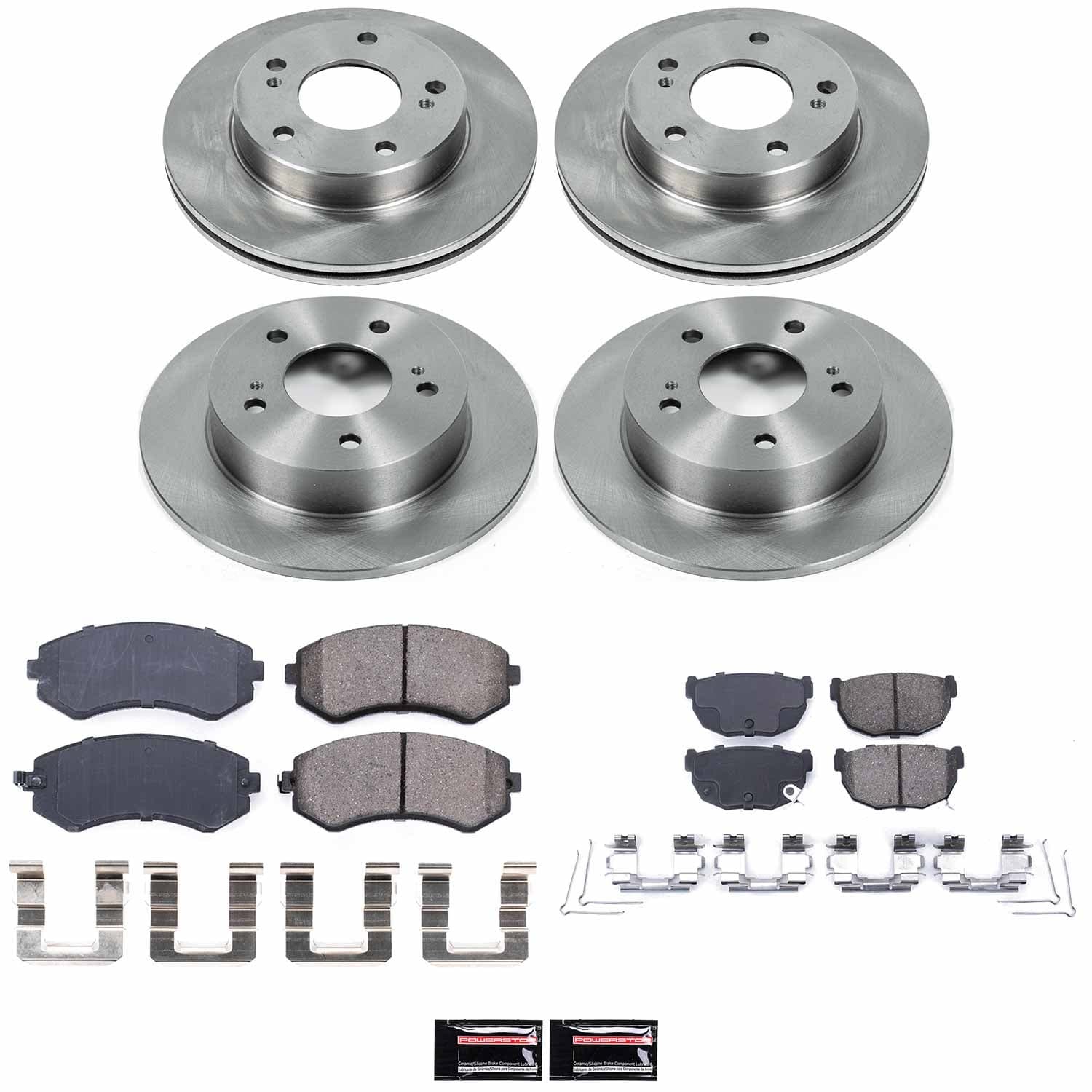 Power Stop - KOE755 - Front and Rear - Disc Brake Pad and Rotor Kit image 1