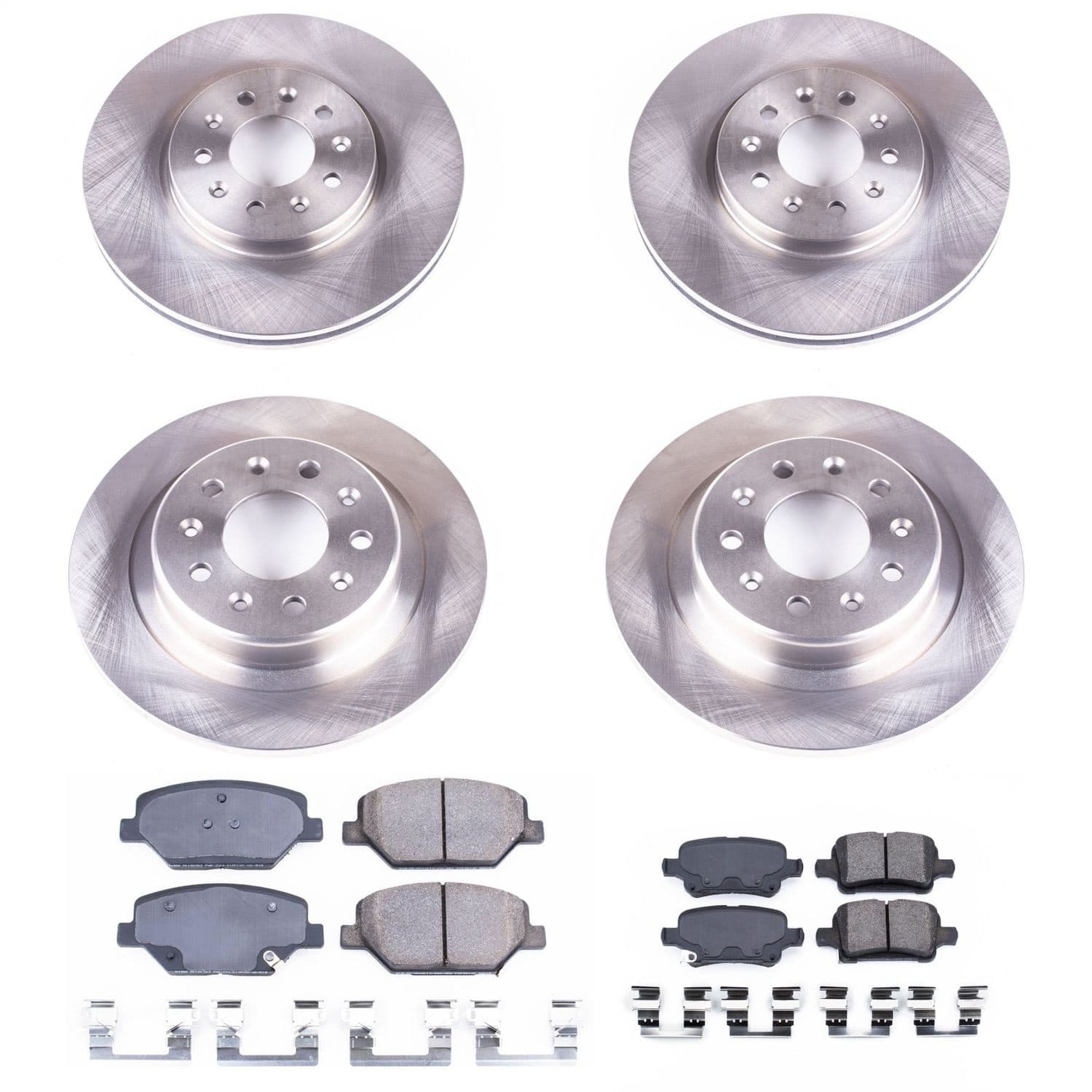 Power Stop - KOE7557 - Front and Rear - Disc Brake Pad and Rotor Kit image 1