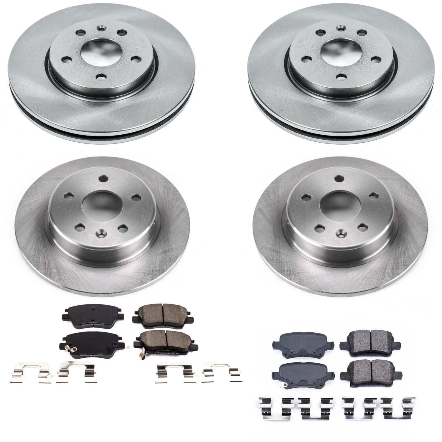 Power Stop - KOE7561 - Front and Rear - Disc Brake Pad and Rotor Kit image 1