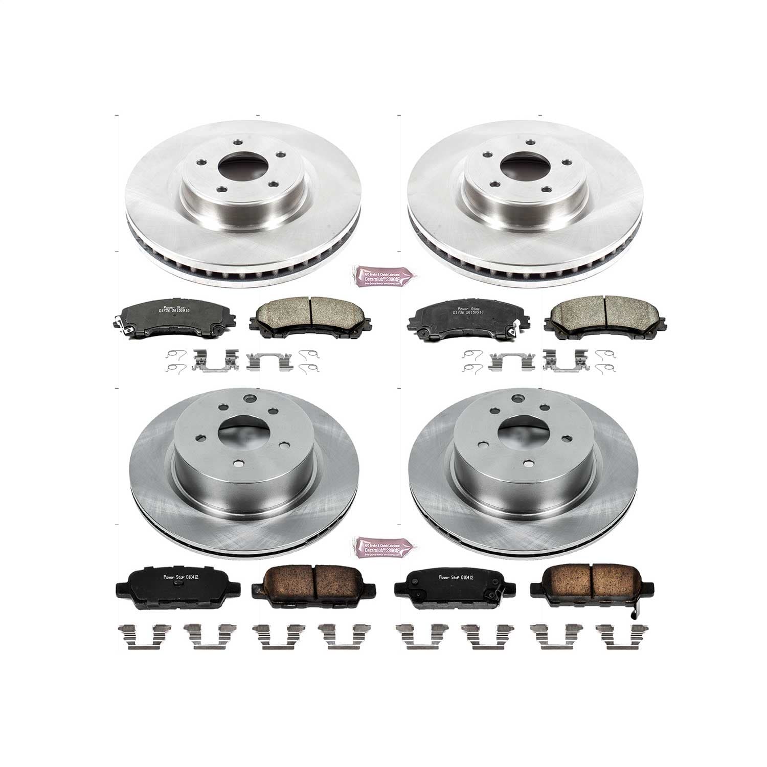 Power Stop - KOE7584 - Front and Rear - Disc Brake Pad and Rotor Kit image 1