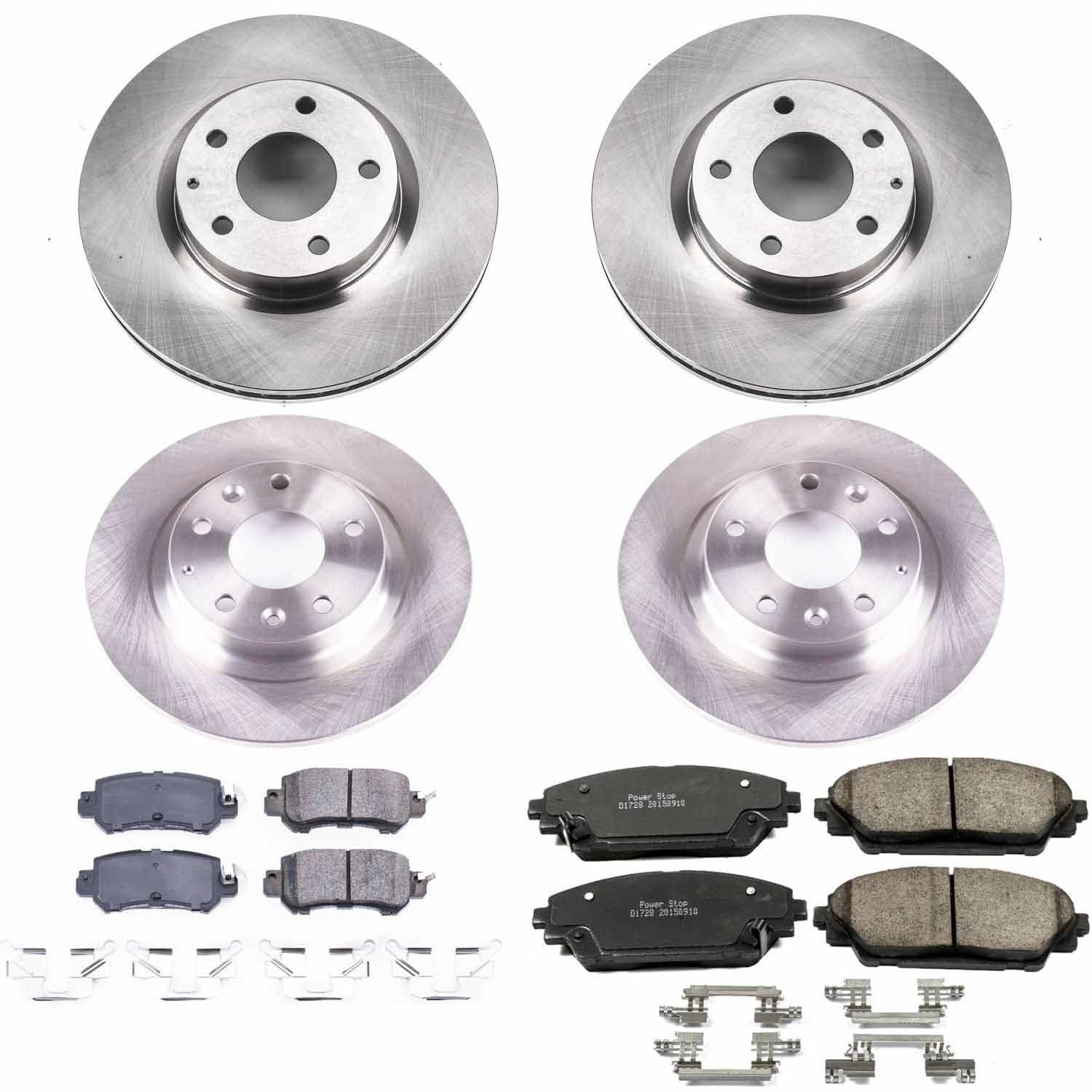 Power Stop - KOE7607 - Front and Rear - Disc Brake Pad and Rotor Kit image 1