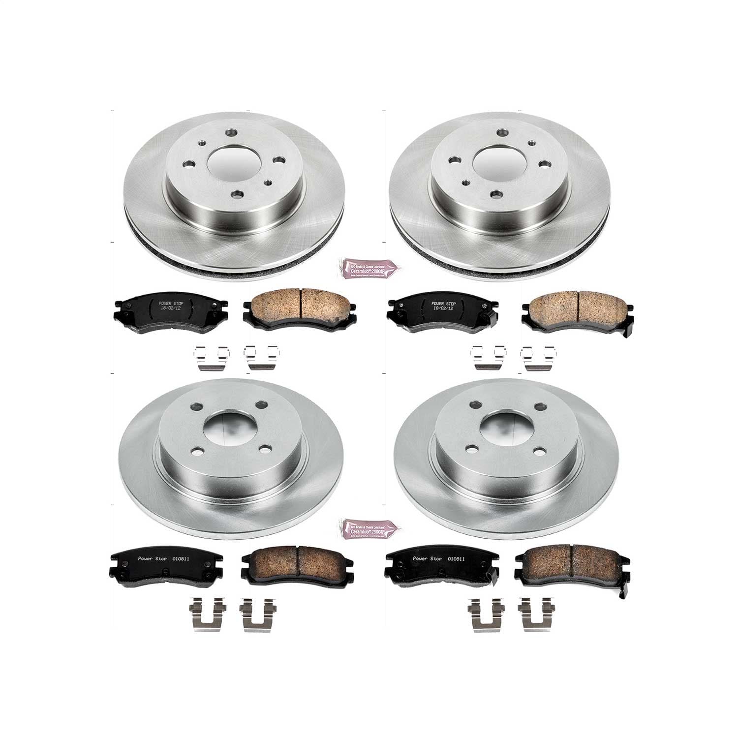 Power Stop - KOE7630 - Front and Rear - Disc Brake Pad and Rotor Kit image 1