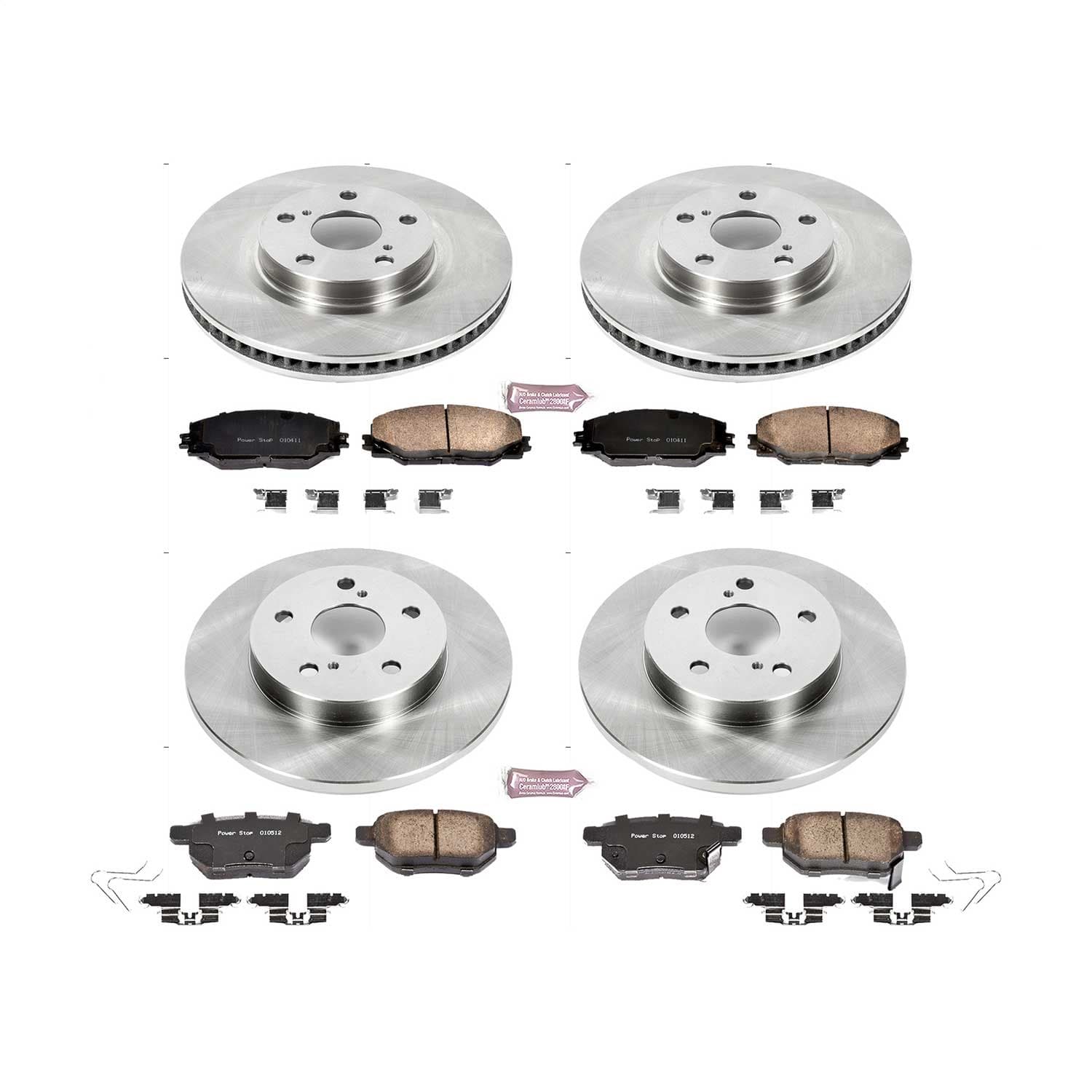 Power Stop - KOE7631 - Front and Rear - Disc Brake Pad and Rotor Kit image 1