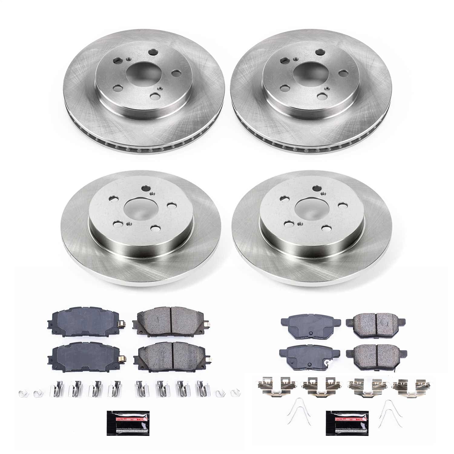 Power Stop - KOE7632 - Front and Rear - Disc Brake Pad and Rotor Kit image 1