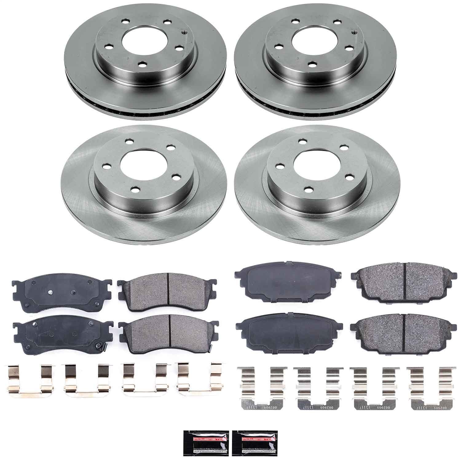 Power Stop - KOE789 - Front and Rear - Disc Brake Pad and Rotor Kit image 1