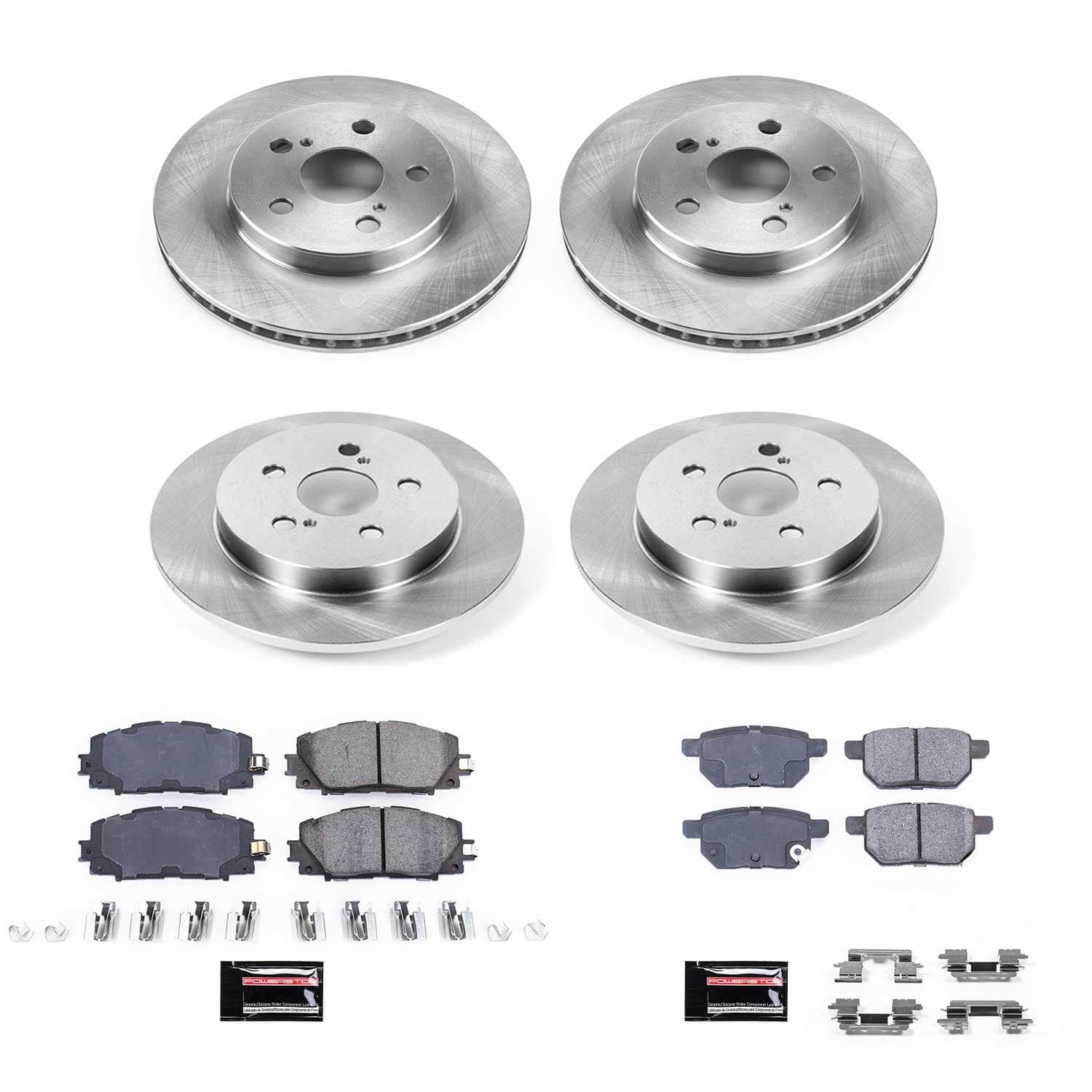 Power Stop - KOE7924 - Front and Rear - Disc Brake Pad and Rotor Kit image 1