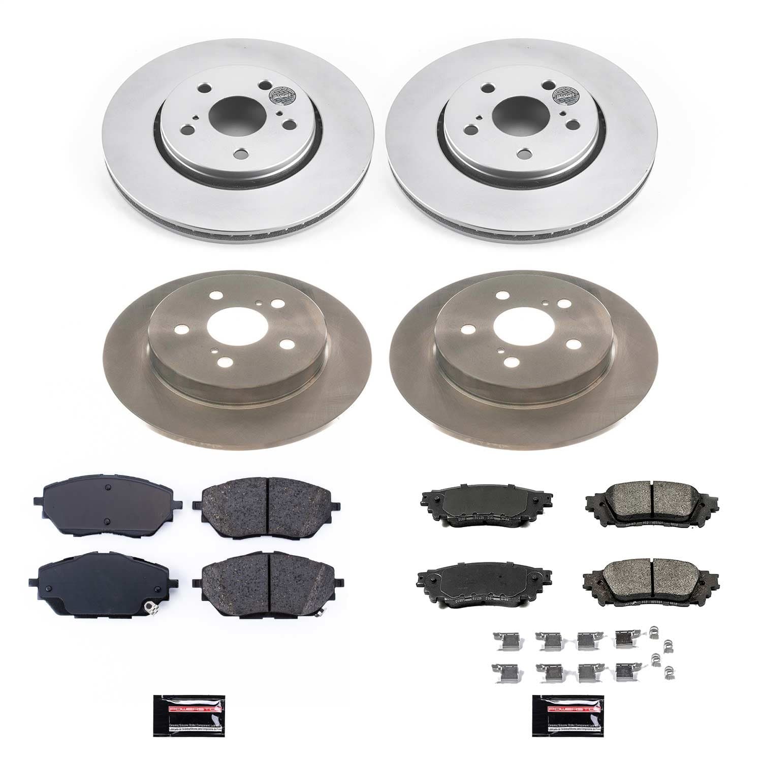Power Stop - KOE7925 - Front and Rear - Disc Brake Pad and Rotor Kit image 1