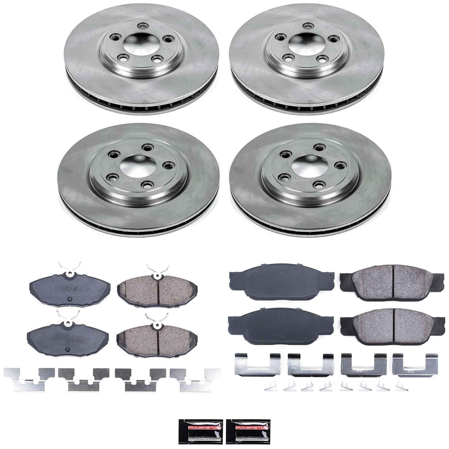 Power Stop - KOE7937 - Front and Rear - Disc Brake Pad and Rotor Kit image 1