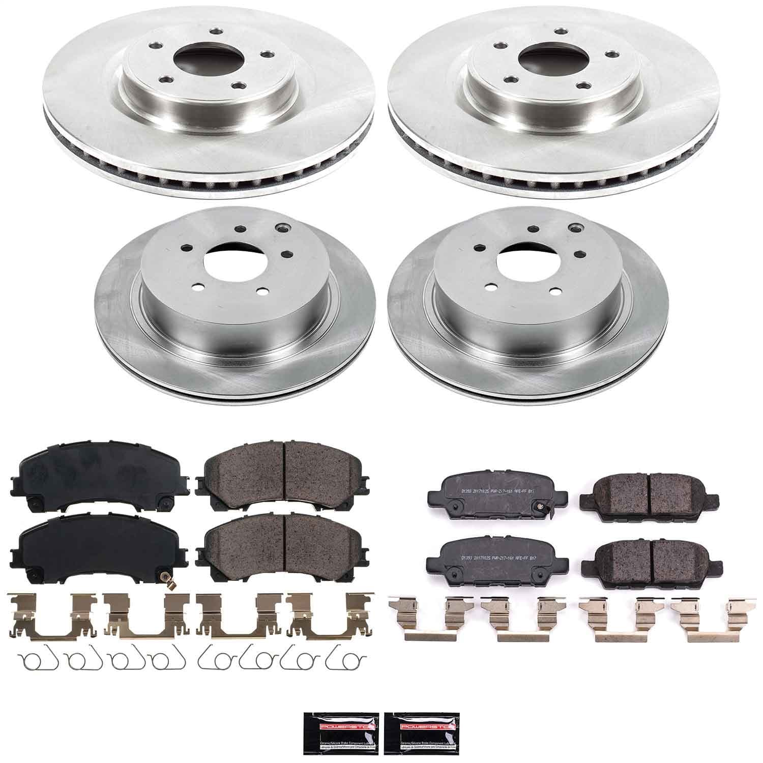 Power Stop - KOE8006 - Front and Rear - Disc Brake Pad and Rotor Kit image 1