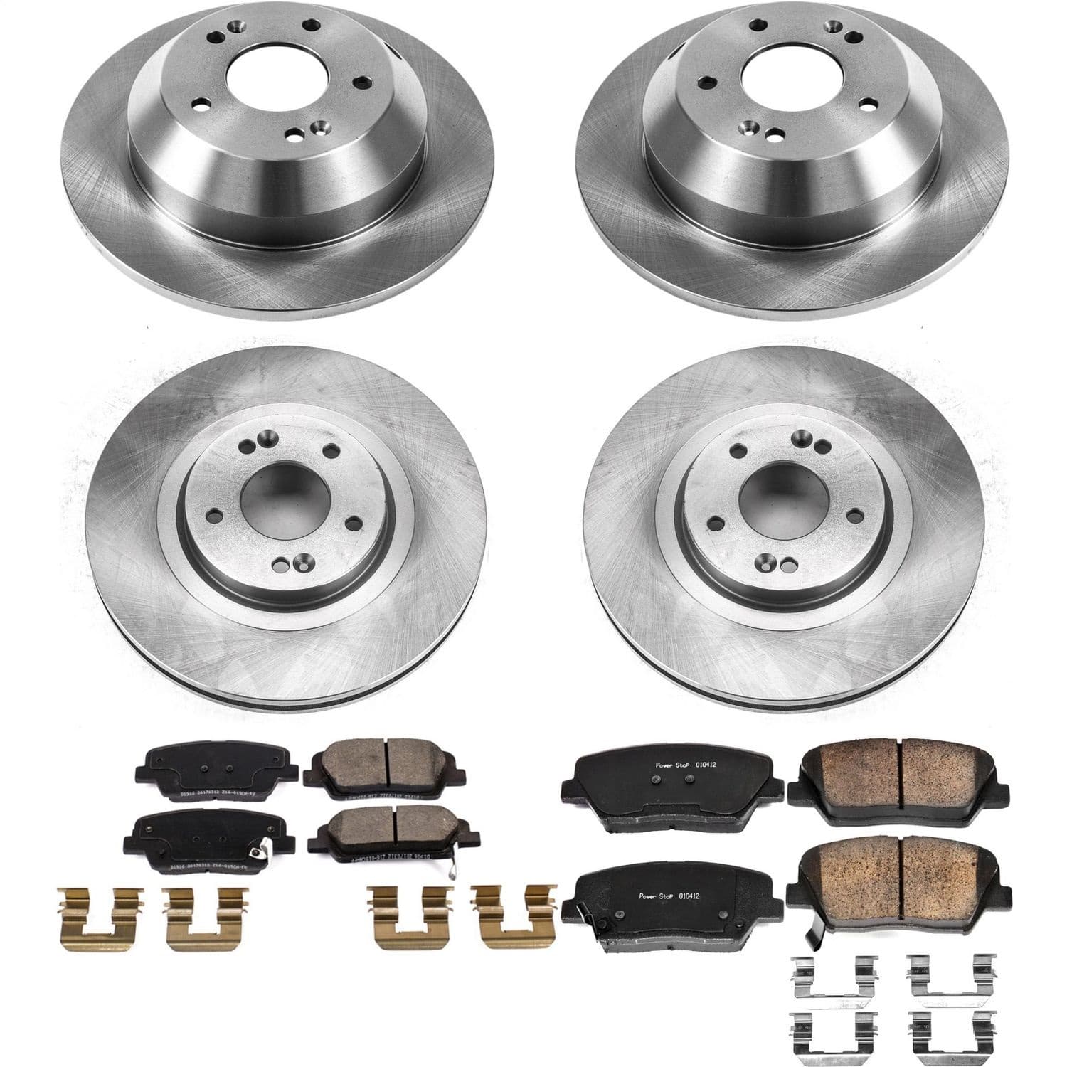 Power Stop - KOE8009 - Front and Rear - Disc Brake Pad and Rotor Kit image 1
