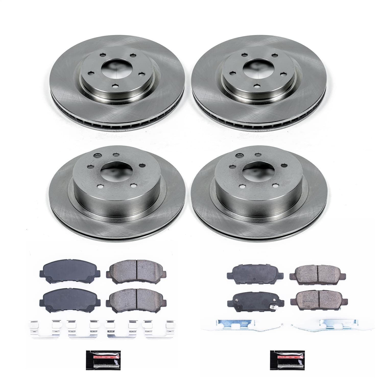 Power Stop - KOE8268 - Front and Rear - Disc Brake Pad and Rotor Kit image 1