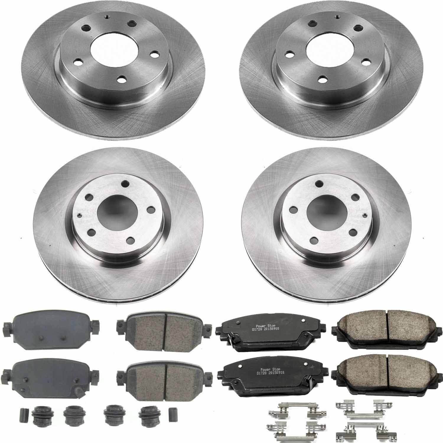Power Stop - KOE8282 - Front and Rear - Disc Brake Pad and Rotor Kit image 1