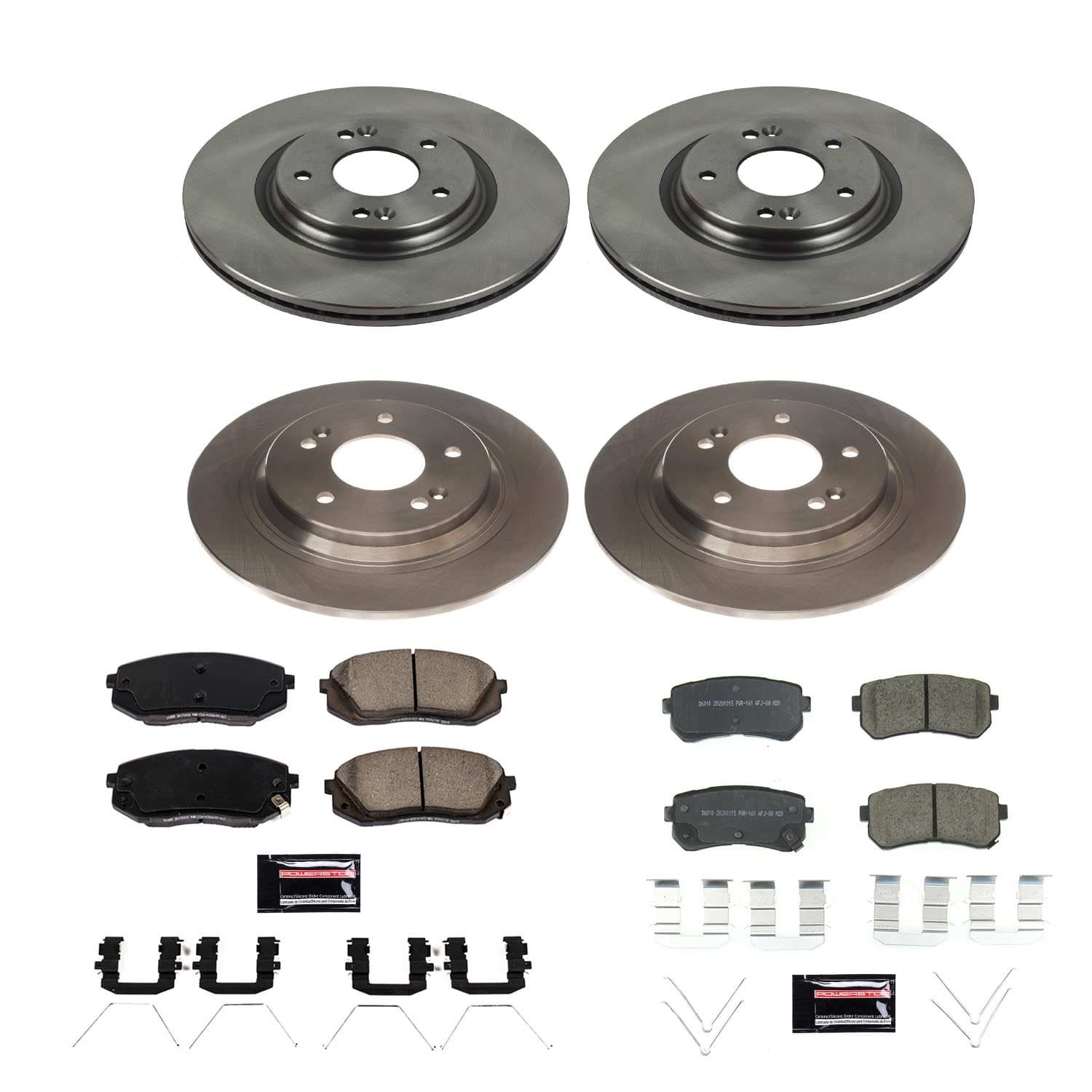 Power Stop - KOE8286 - Front and Rear - Disc Brake Pad and Rotor Kit image 1