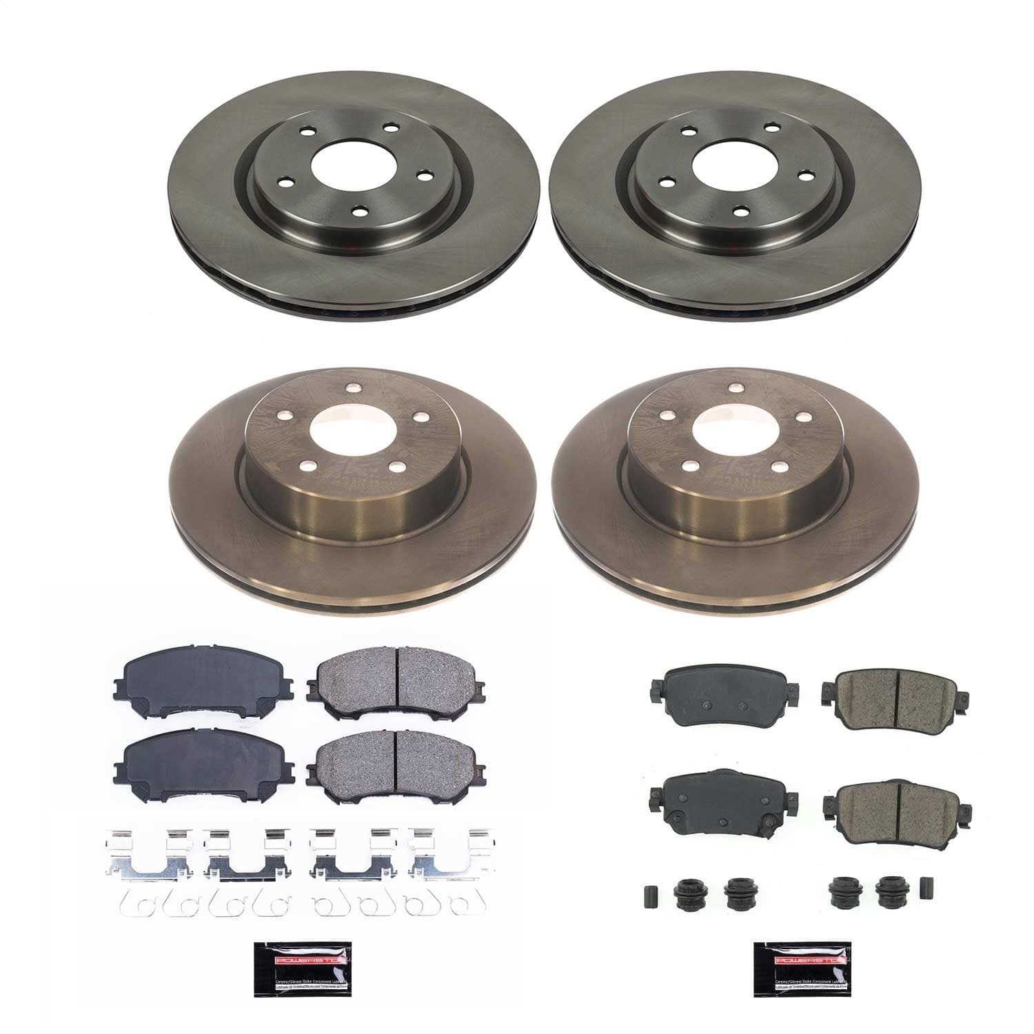 Power Stop - KOE8289 - Front and Rear - Disc Brake Pad and Rotor Kit image 1