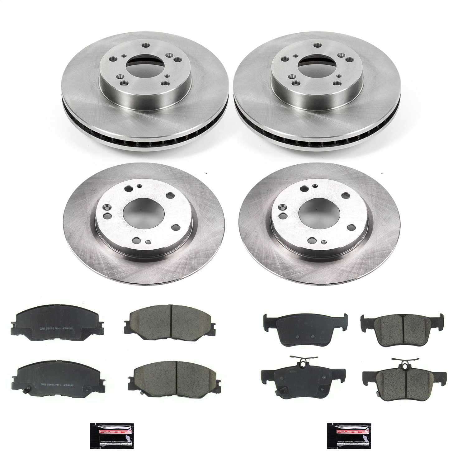 Power Stop - KOE8343 - Front and Rear - Disc Brake Pad and Rotor Kit image 1
