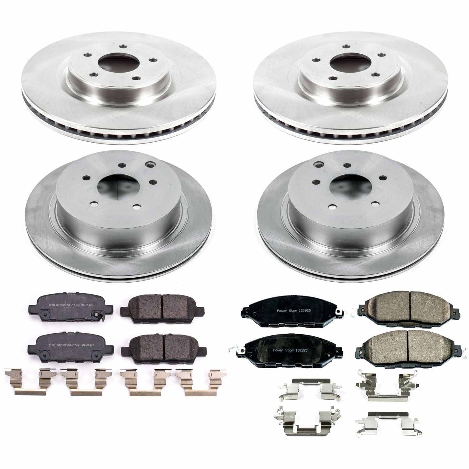 Power Stop - KOE8347 - Front and Rear - Disc Brake Pad and Rotor Kit image 1