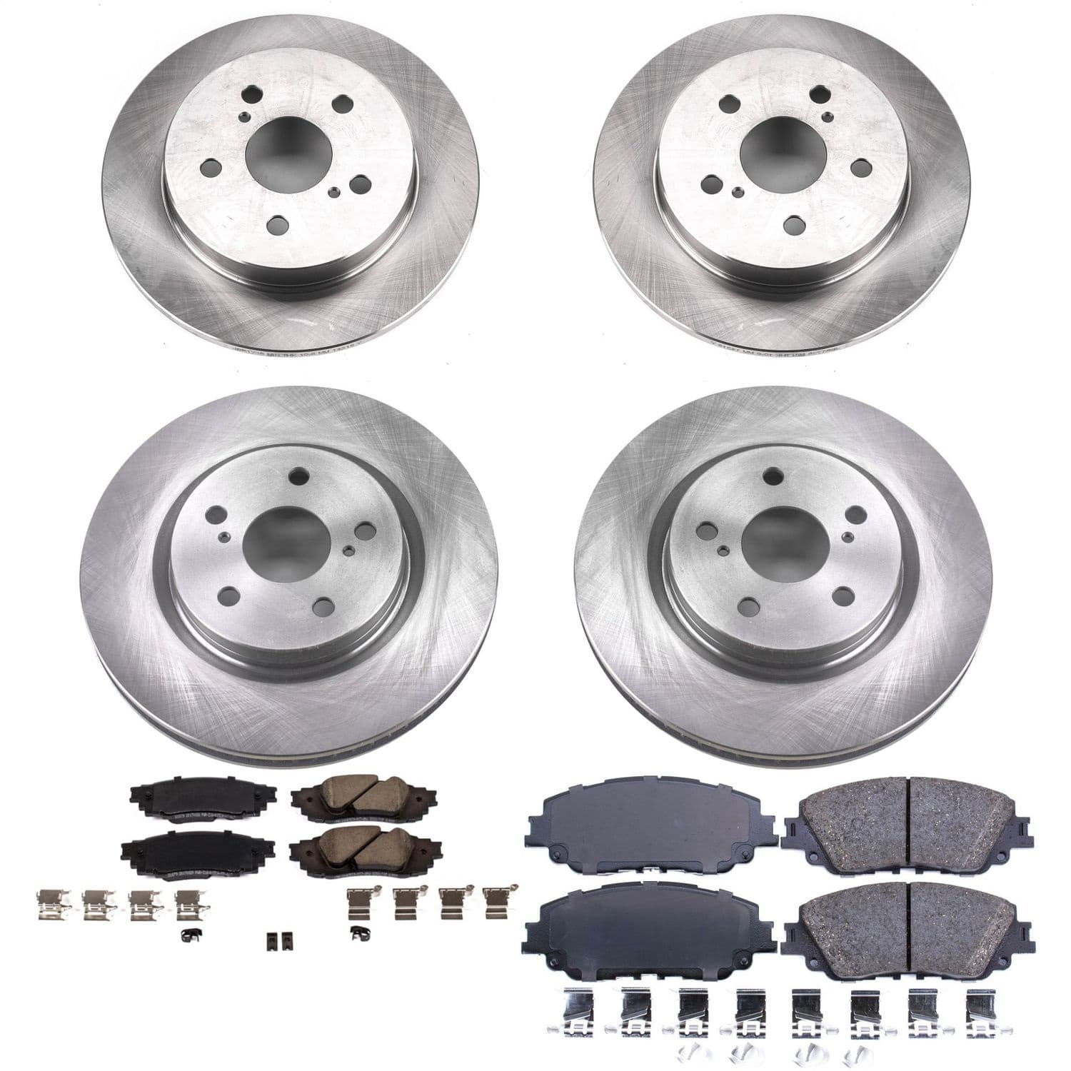 Power Stop - KOE8348 - Front and Rear - Disc Brake Pad and Rotor Kit image 1