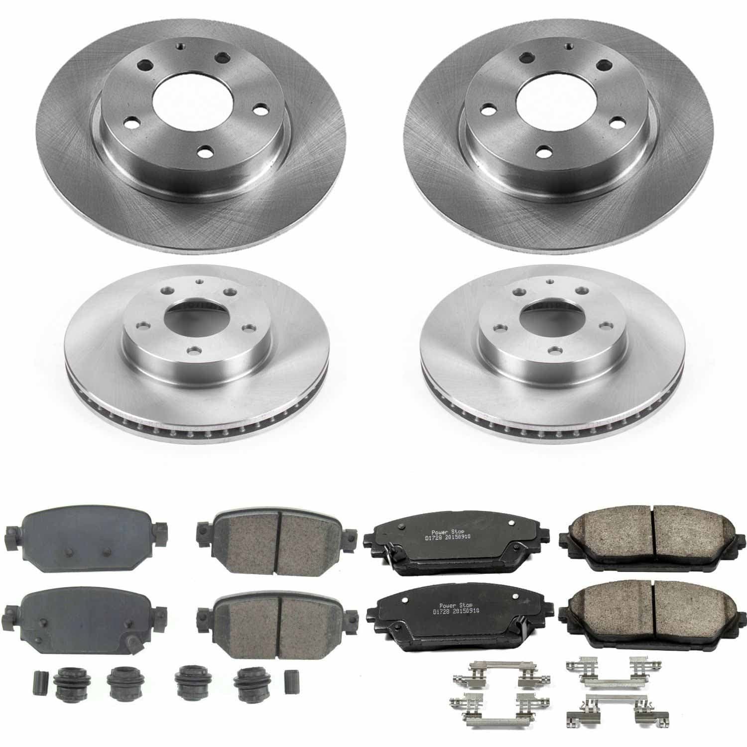 Power Stop - KOE8350 - Front and Rear - Disc Brake Pad and Rotor Kit image 1