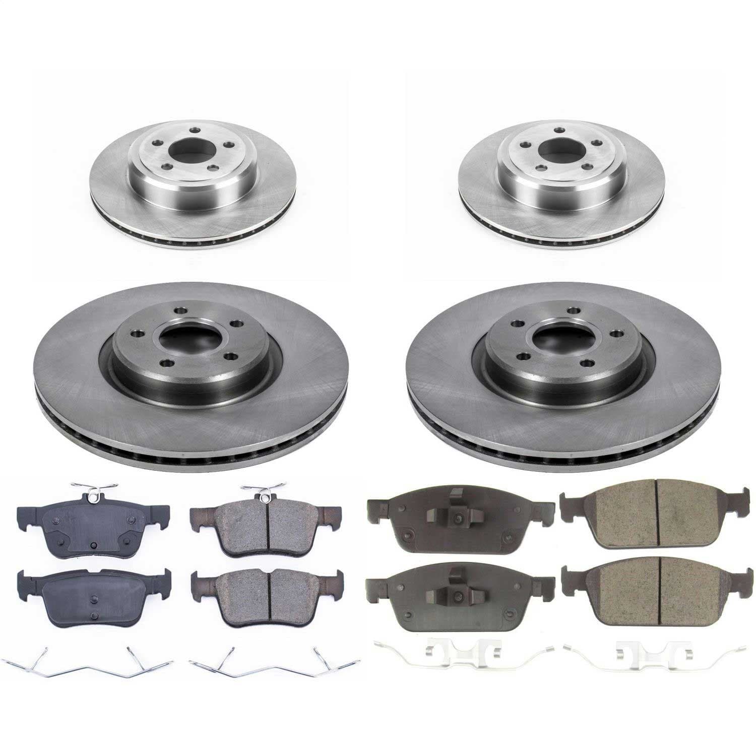 Power Stop - KOE8390 - Front and Rear - Disc Brake Pad and Rotor Kit image 1