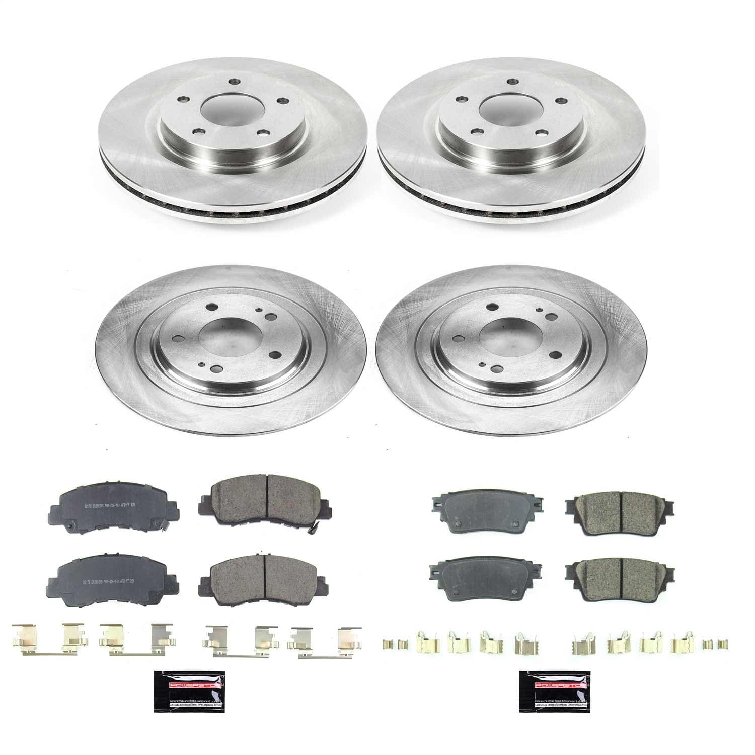Power Stop - KOE8460 - Front and Rear - Disc Brake Pad and Rotor Kit image 1