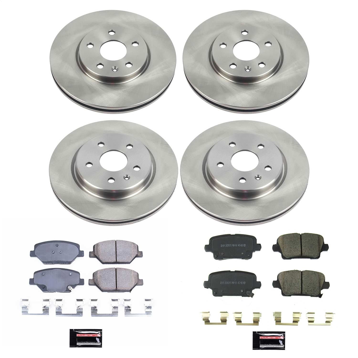 Power Stop - KOE8504 - Front and Rear - Disc Brake Pad and Rotor Kit image 1
