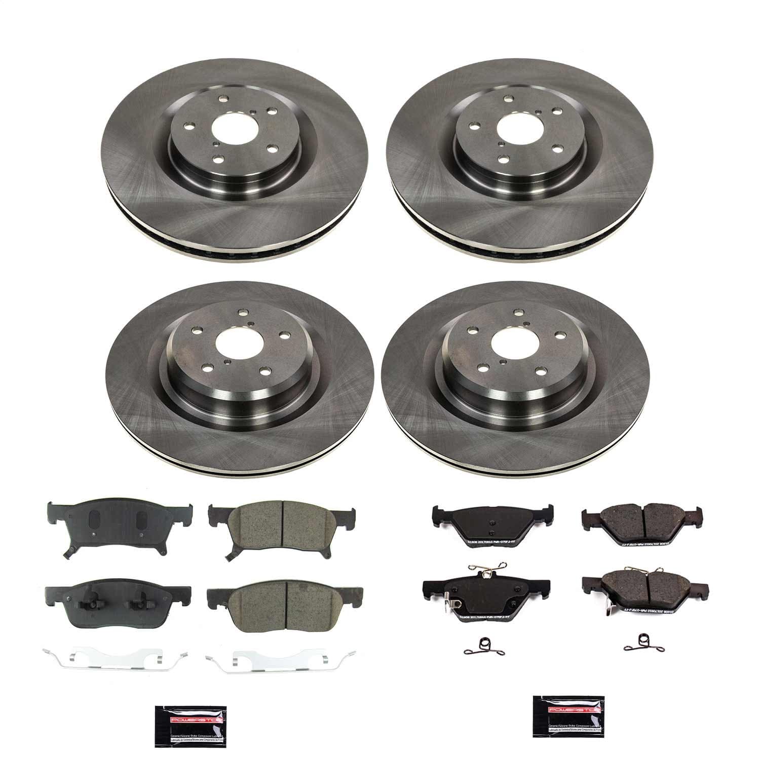 Power Stop - KOE8518 - Front and Rear - Disc Brake Pad and Rotor Kit image 1