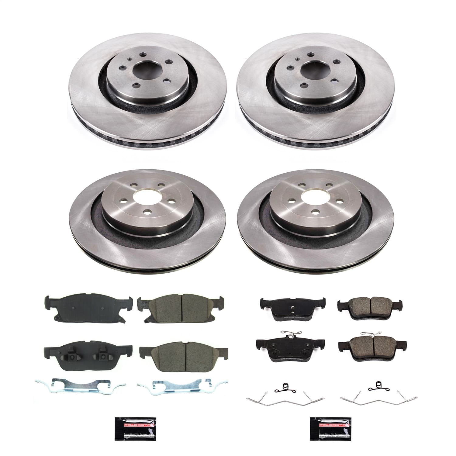 Power Stop - KOE8535 - Front and Rear - Disc Brake Pad and Rotor Kit image 1