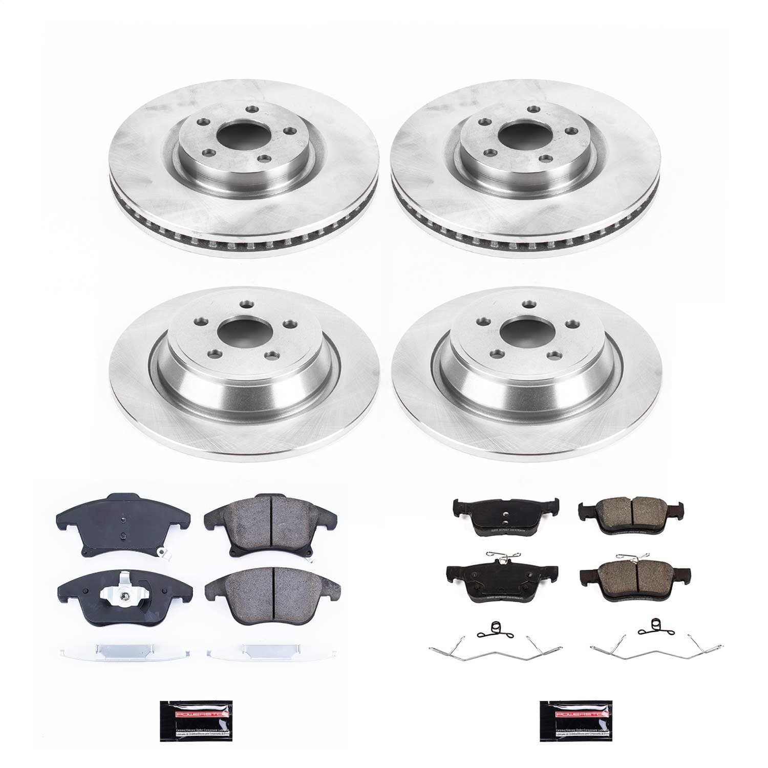 Power Stop - KOE8541 - Front and Rear - Disc Brake Pad and Rotor Kit image 1