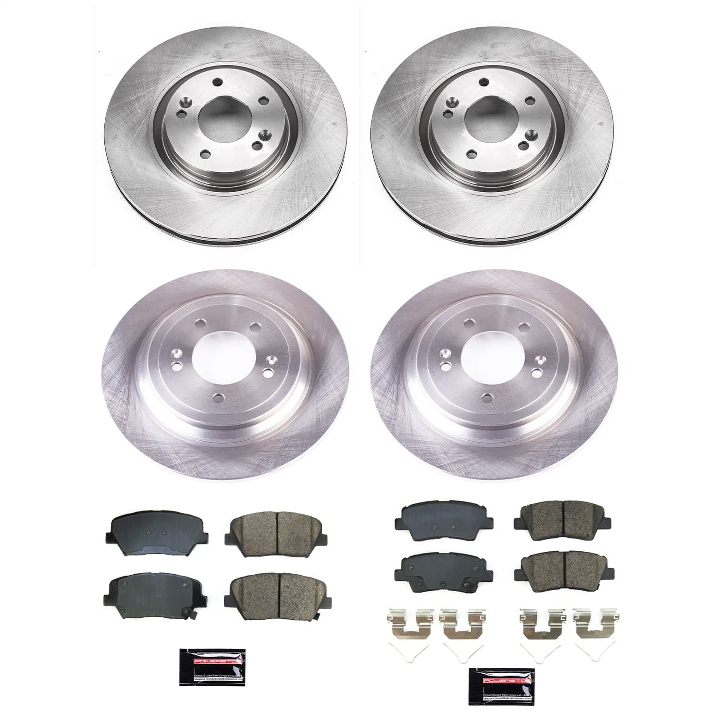 Power Stop - KOE8612 - Front and Rear - Disc Brake Pad and Rotor Kit image 1