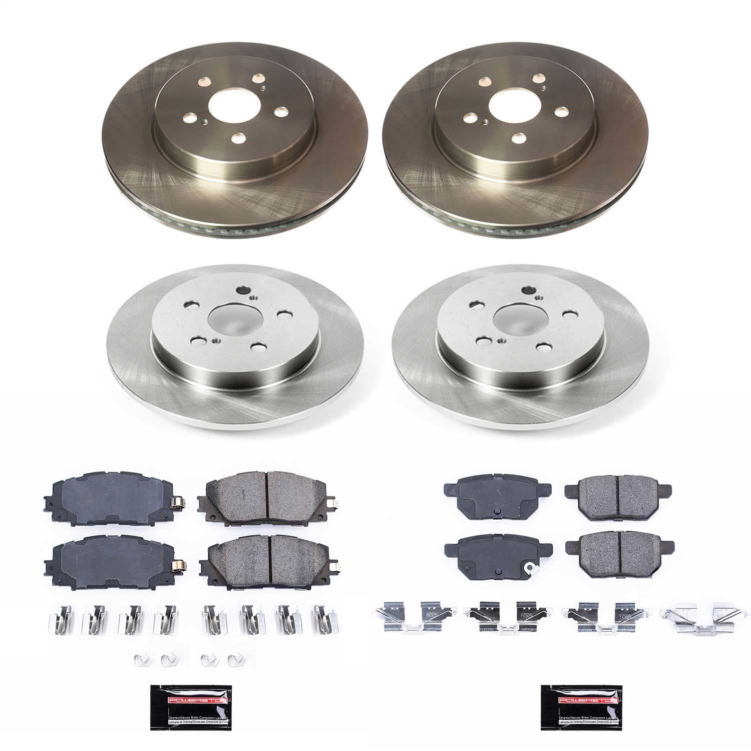 Power Stop - KOE8634 - Front and Rear - Disc Brake Pad and Rotor Kit image 1
