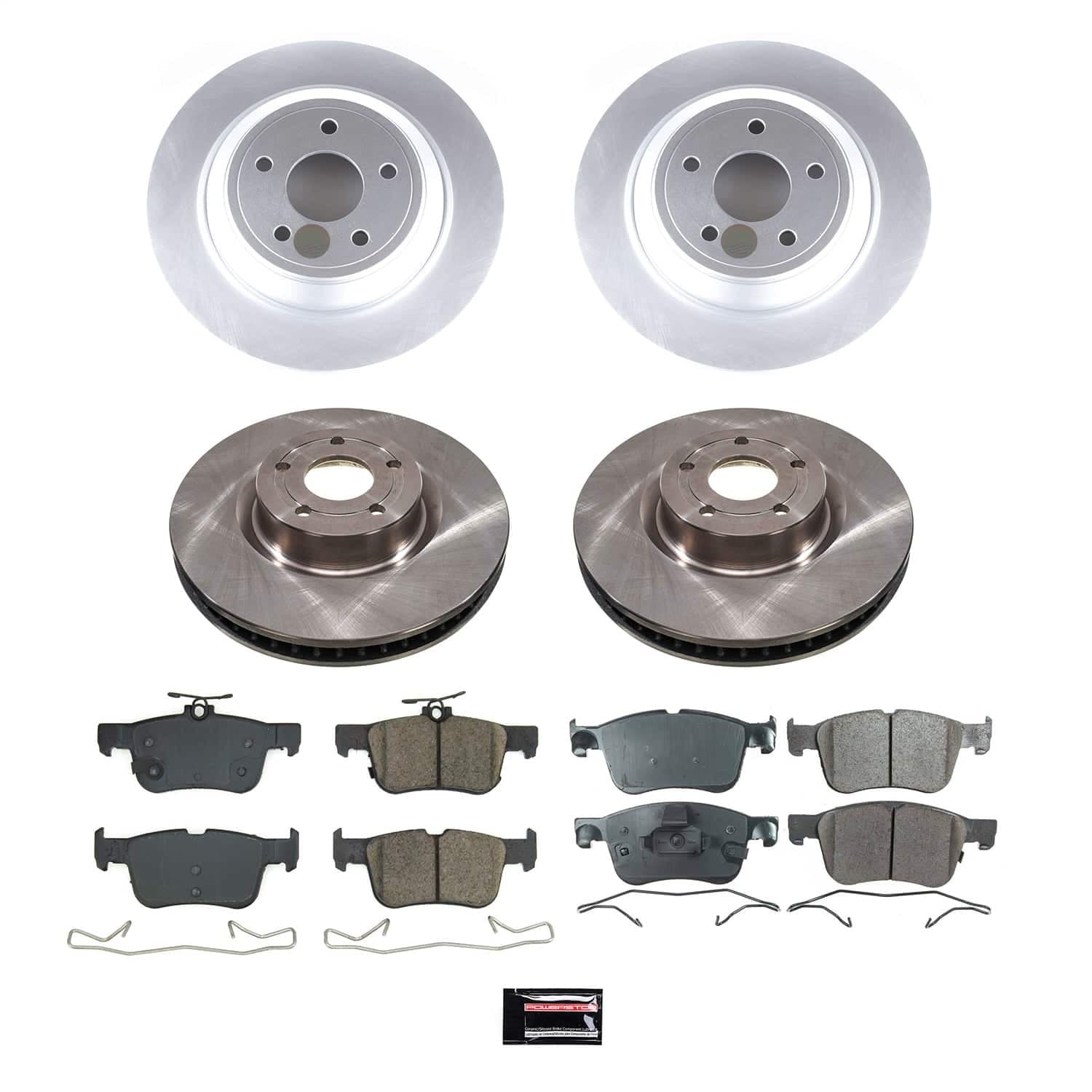 Power Stop - KOE8644 - Front and Rear - Disc Brake Pad and Rotor Kit image 1