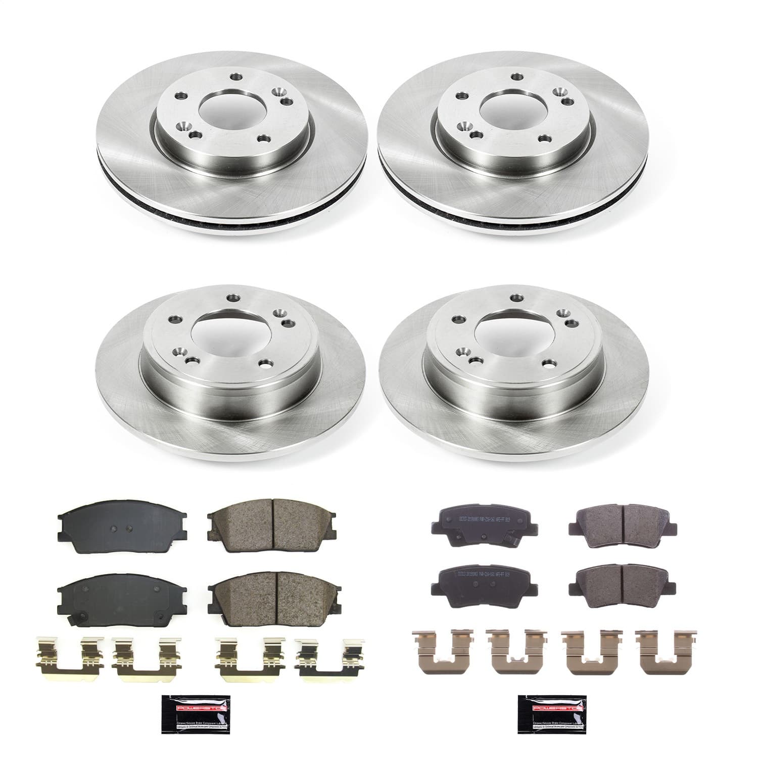 Power Stop - KOE8686 - Front and Rear - Disc Brake Pad and Rotor Kit image 1